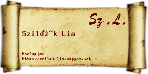 Szilák Lia névjegykártya